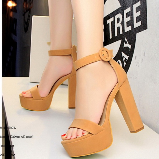 Sexy thick high-heeled shoes slim platform for women