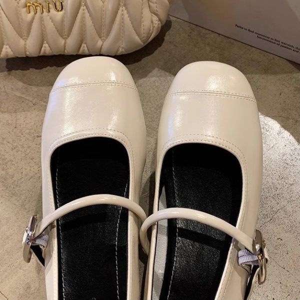 Genuine leather low silver sheepskin flat shoes
