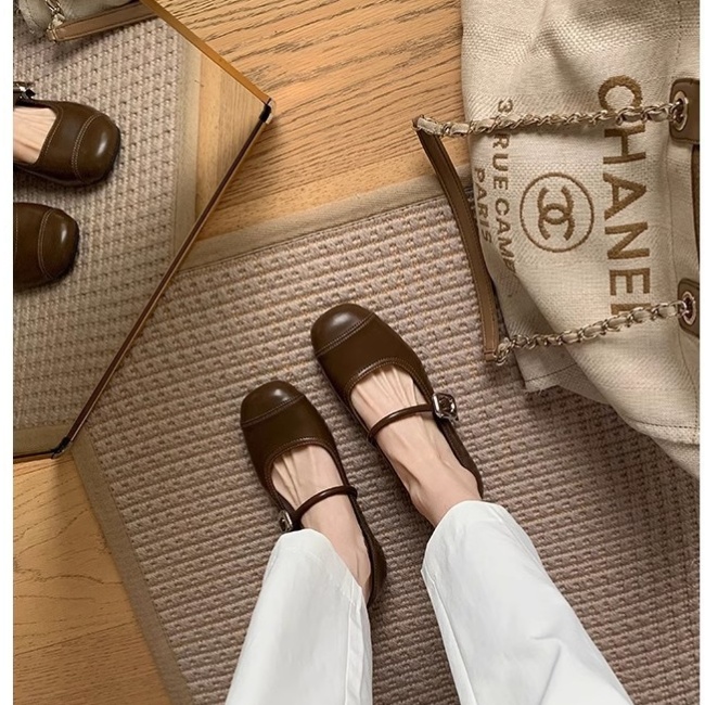 Genuine leather low silver sheepskin flat shoes