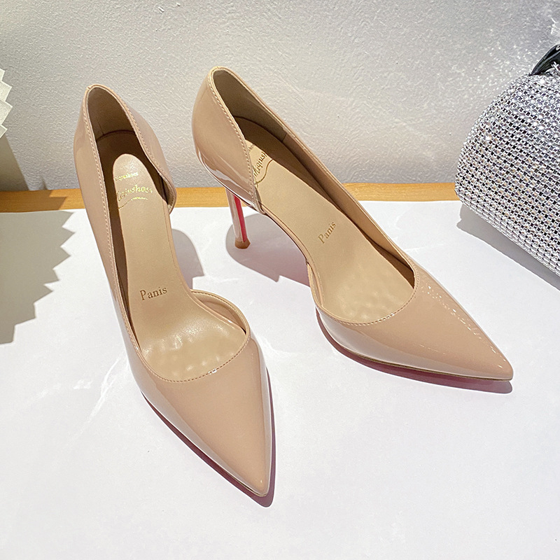 Patent leather shoes high-heeled shoes for women