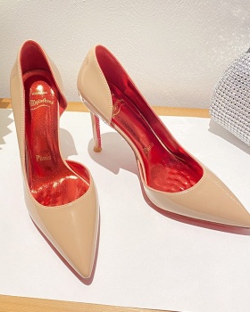 Black high-heeled shoes pointed shoes for women
