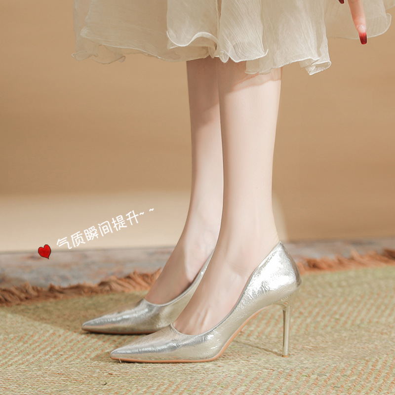 Temperament bridesmaids shoes all-match high-heeled shoes