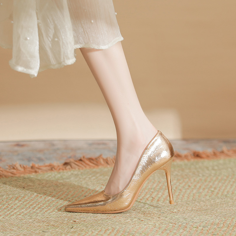 Temperament bridesmaids shoes all-match high-heeled shoes