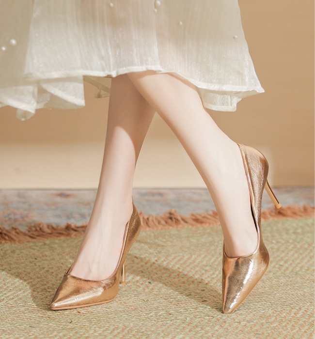 Temperament bridesmaids shoes all-match high-heeled shoes
