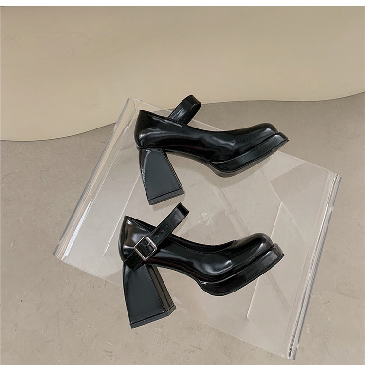 Temperament spicegirl leather shoes small thick crust shoes