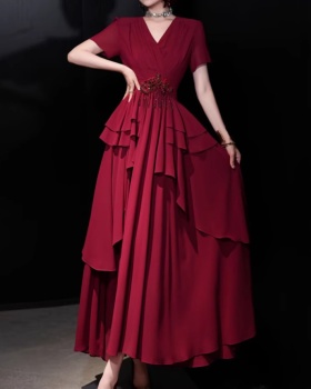 Lotus leaf edges dress sexy formal dress for women