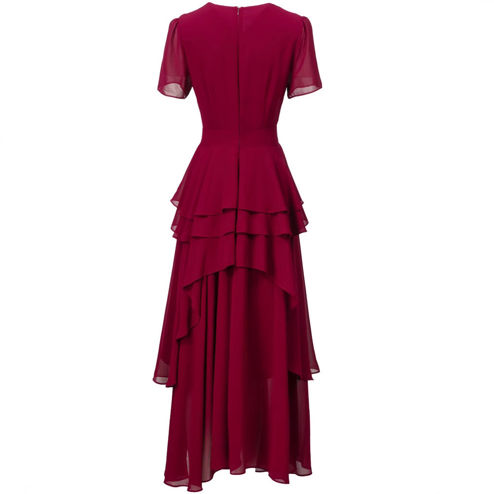 Lotus leaf edges dress sexy formal dress for women