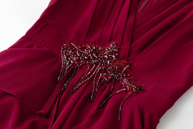 Lotus leaf edges dress sexy formal dress for women