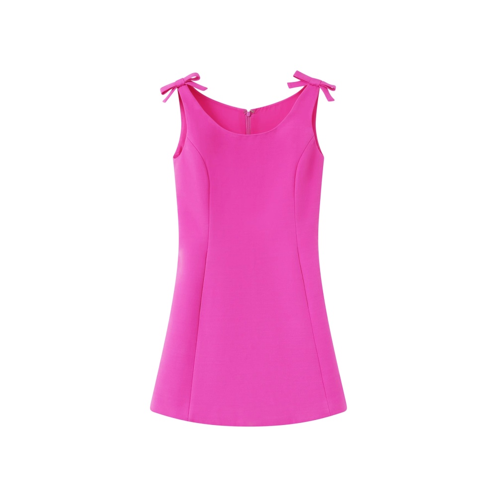 Back zip bow summer T-back sleeveless fashion dress