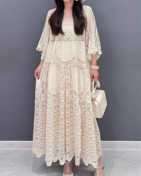 Temperament dress hook flower long dress for women