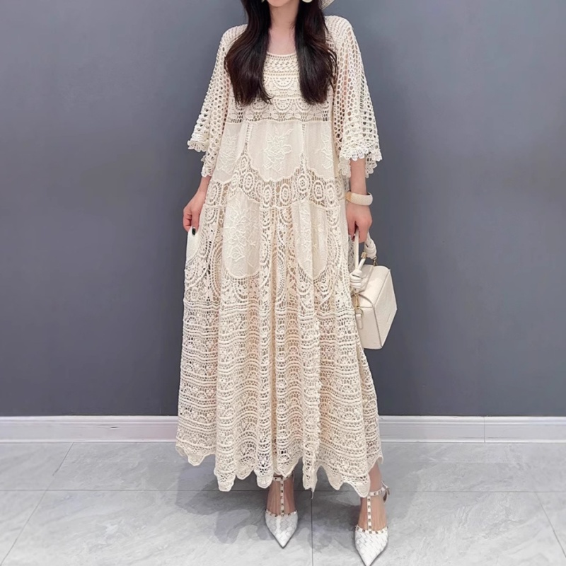 Temperament dress hook flower long dress for women