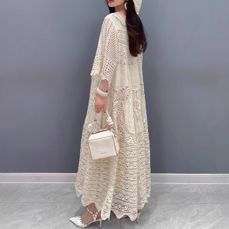 Temperament dress hook flower long dress for women