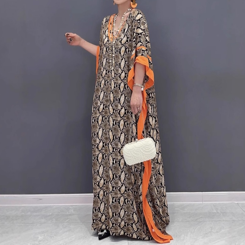 Printing fashion long dress temperament dress for women
