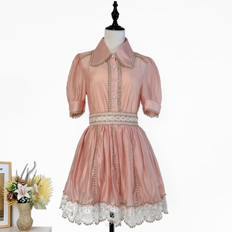 High waist lace shirt splice skirt a set