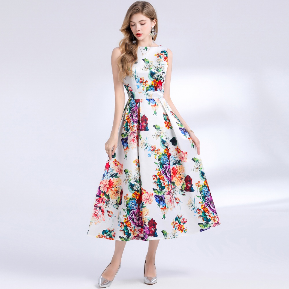 High waist clipping stereoscopic pinched waist dress