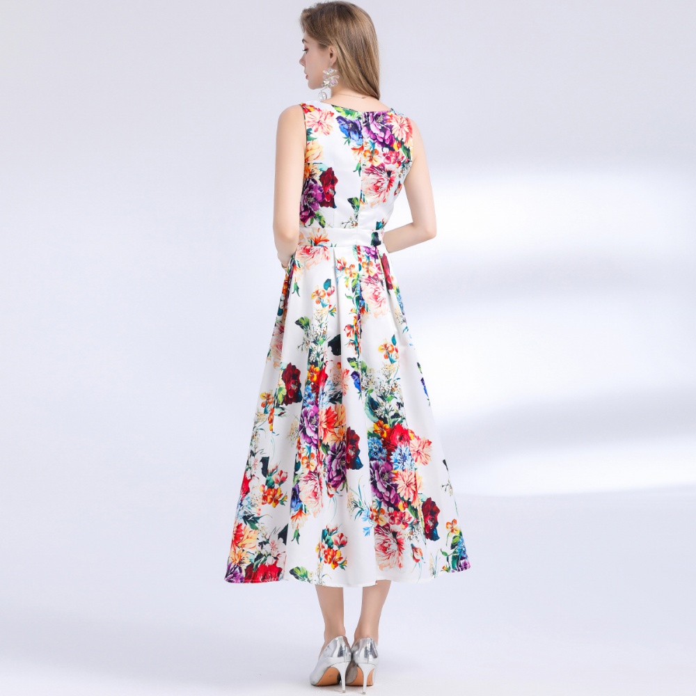 High waist clipping stereoscopic pinched waist dress