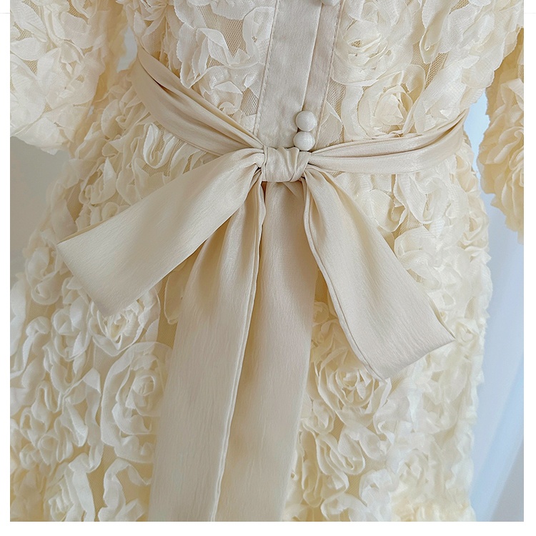 Stereoscopic European style pure loose short dress