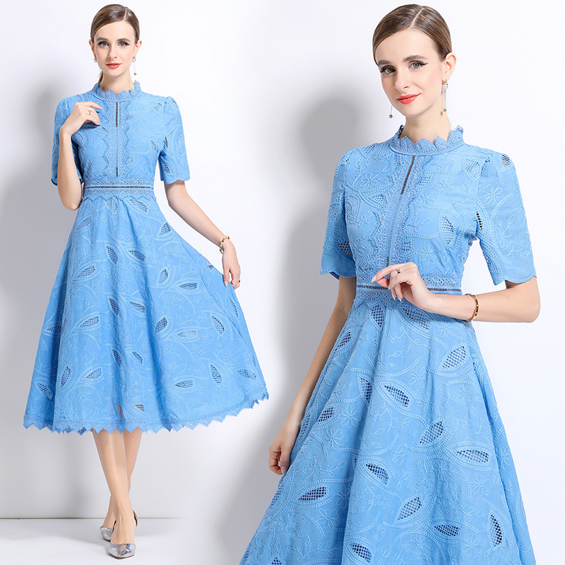 Short sleeve dress elegant long dress for women