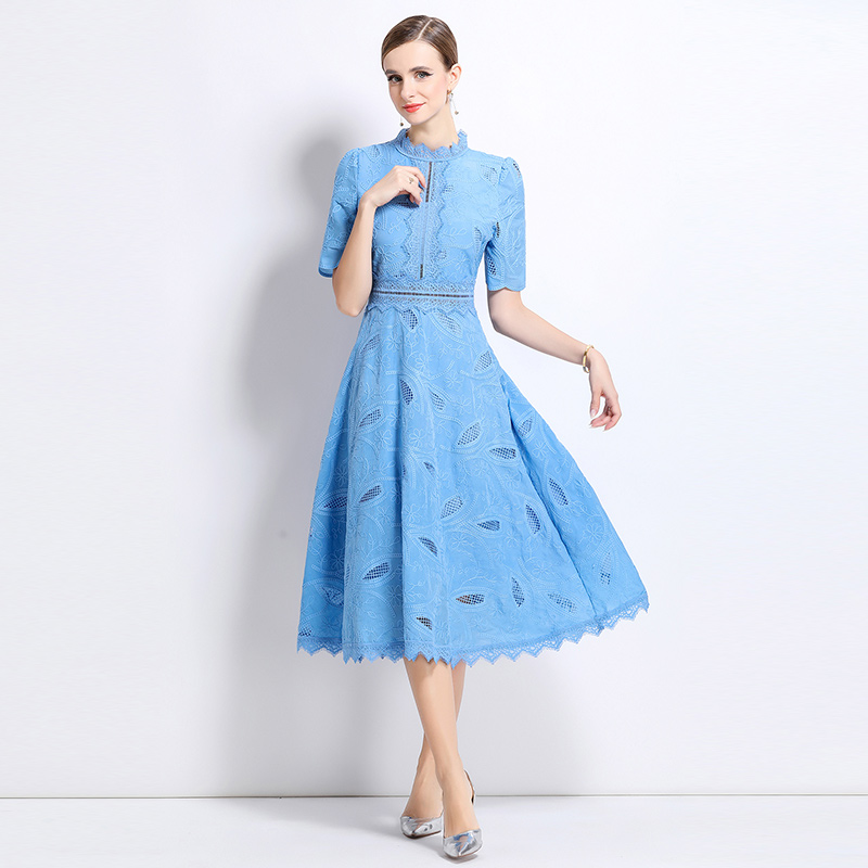 Short sleeve dress elegant long dress for women