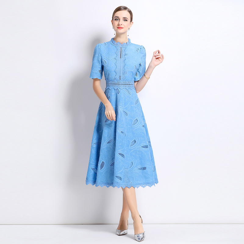 Short sleeve dress elegant long dress for women