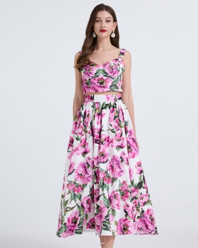 Fashion vest stereoscopic skirt 2pcs set