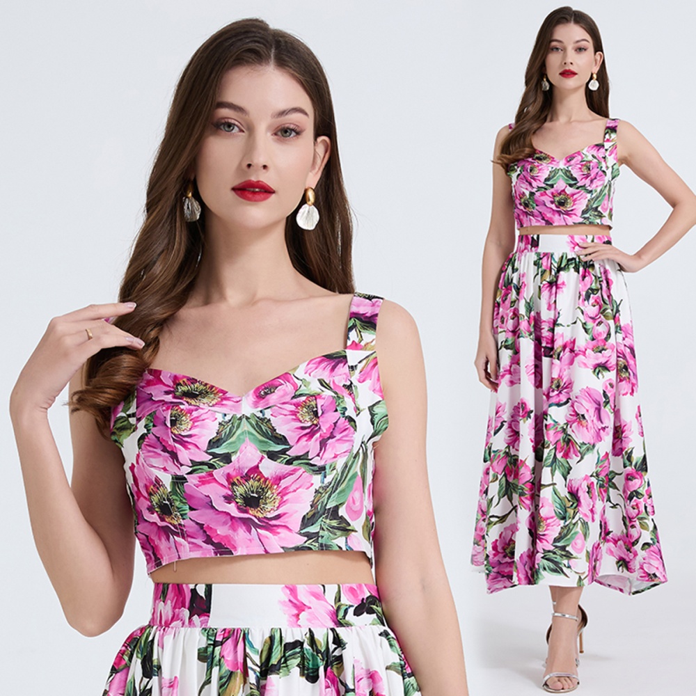 Fashion vest stereoscopic skirt 2pcs set