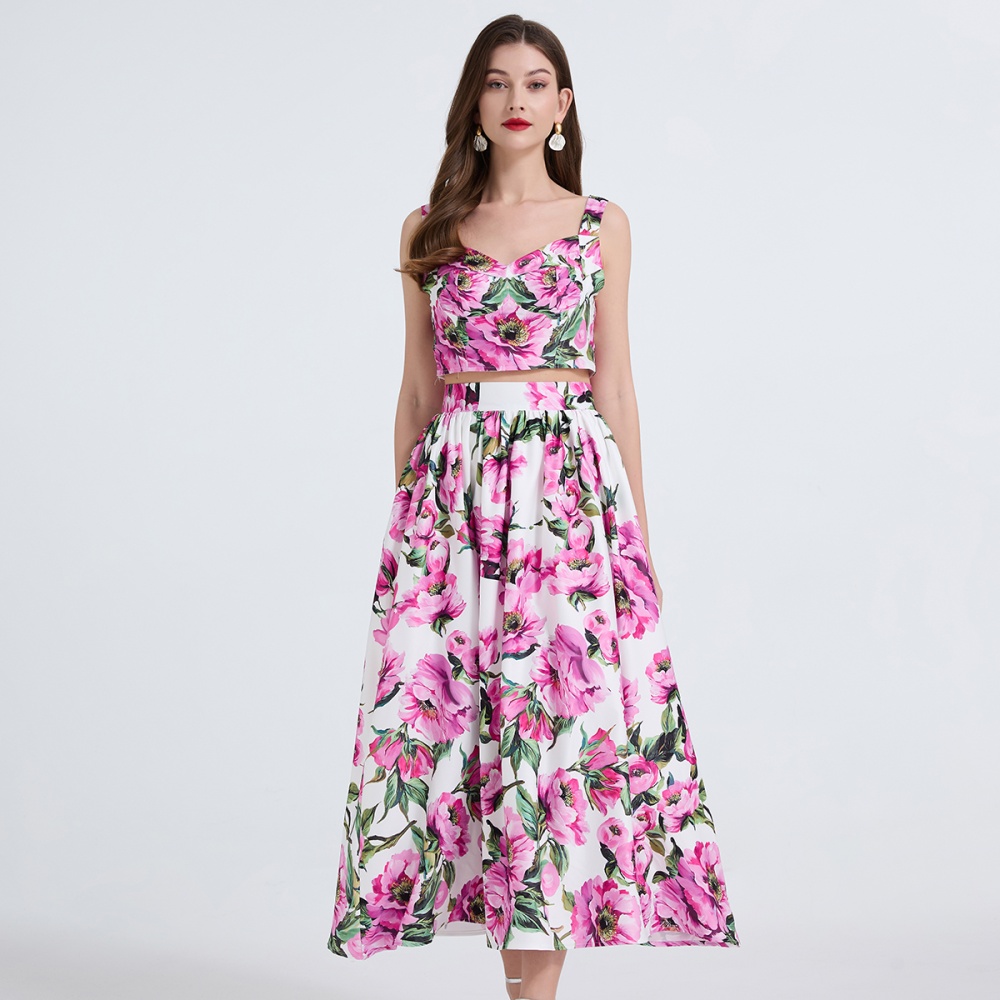 Fashion vest stereoscopic skirt 2pcs set