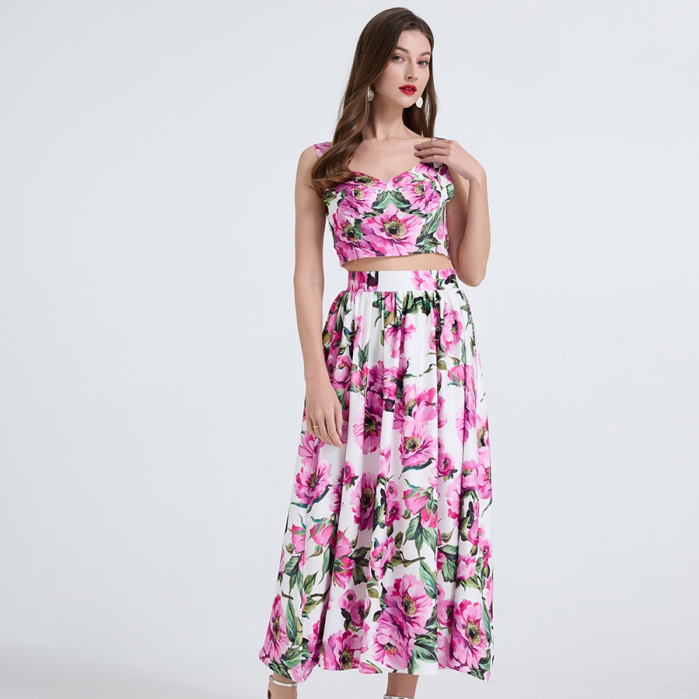 Fashion vest stereoscopic skirt 2pcs set