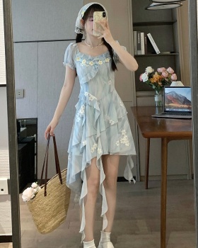 Irregular tender beautiful pinched waist vacation dress