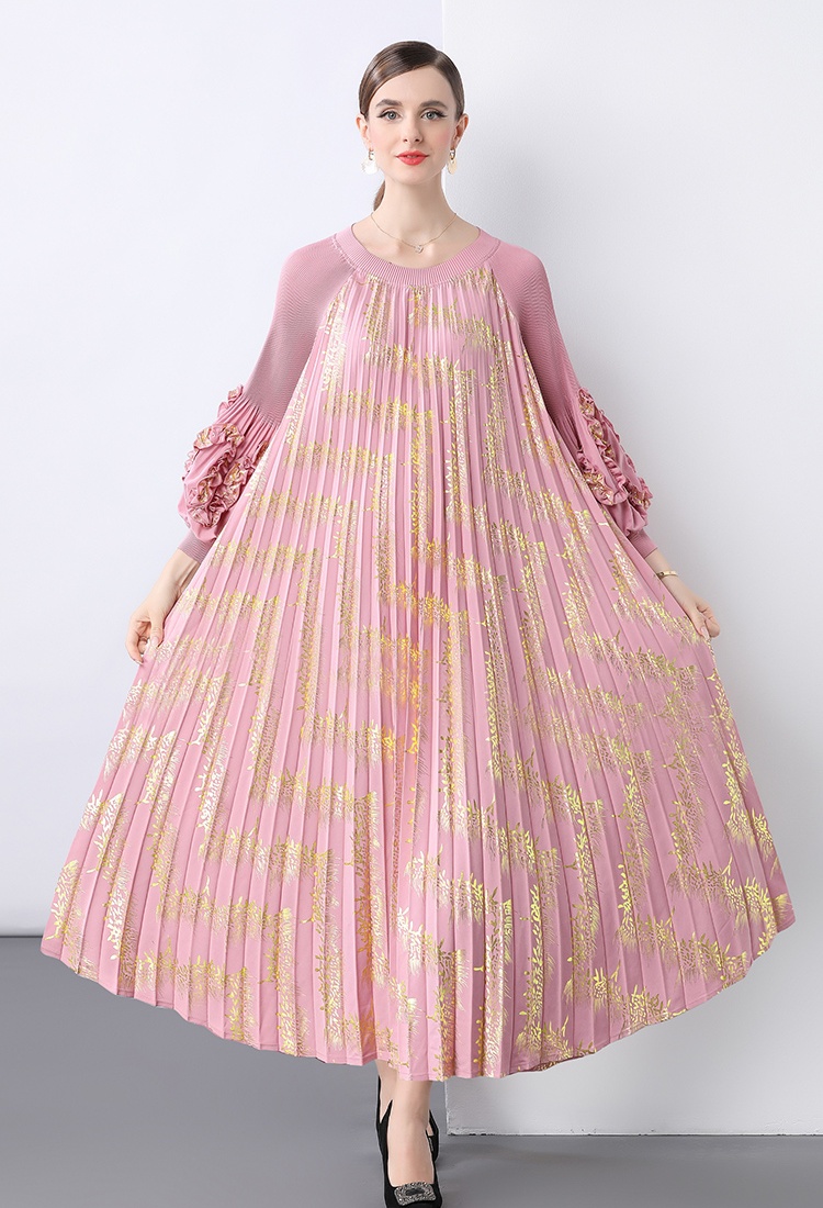 Pleats Please long sleeve big skirt dress
