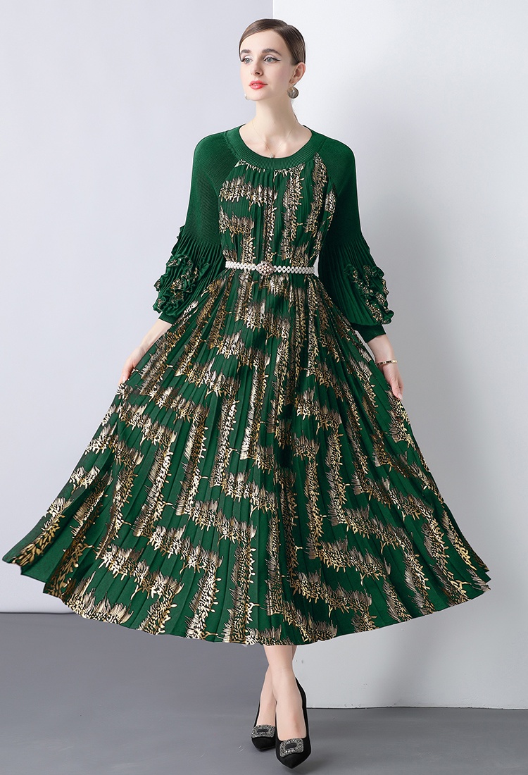 Pleats Please long sleeve big skirt dress