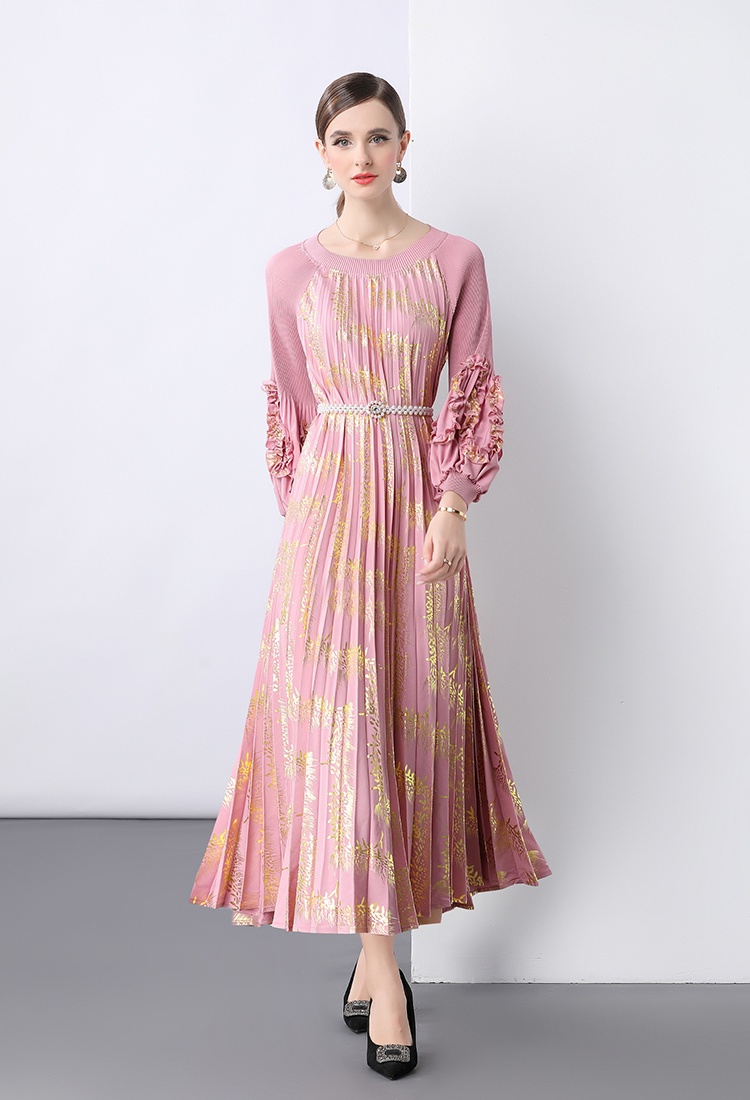 Pleats Please long sleeve big skirt dress