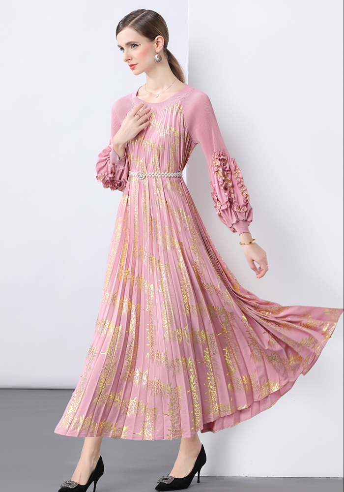 Pleats Please long sleeve big skirt dress