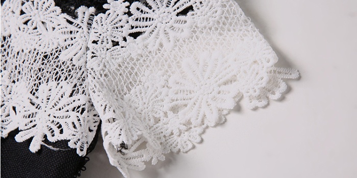 Chiffon lace hollow splice dress