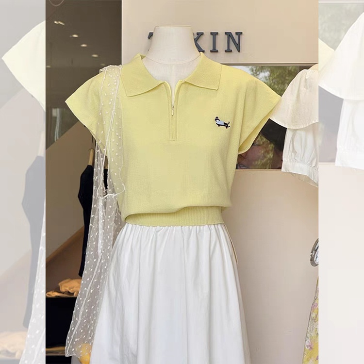 Short sleeve short tops summer Korean style T-shirt