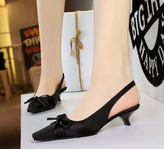 Banquet satin France style bow shoes for women