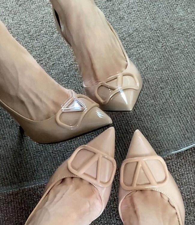 Banquet patent leather high-heeled shoes for women