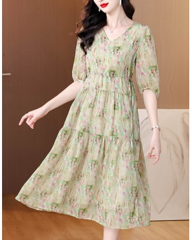 Summer long floral temperament loose fashion dress