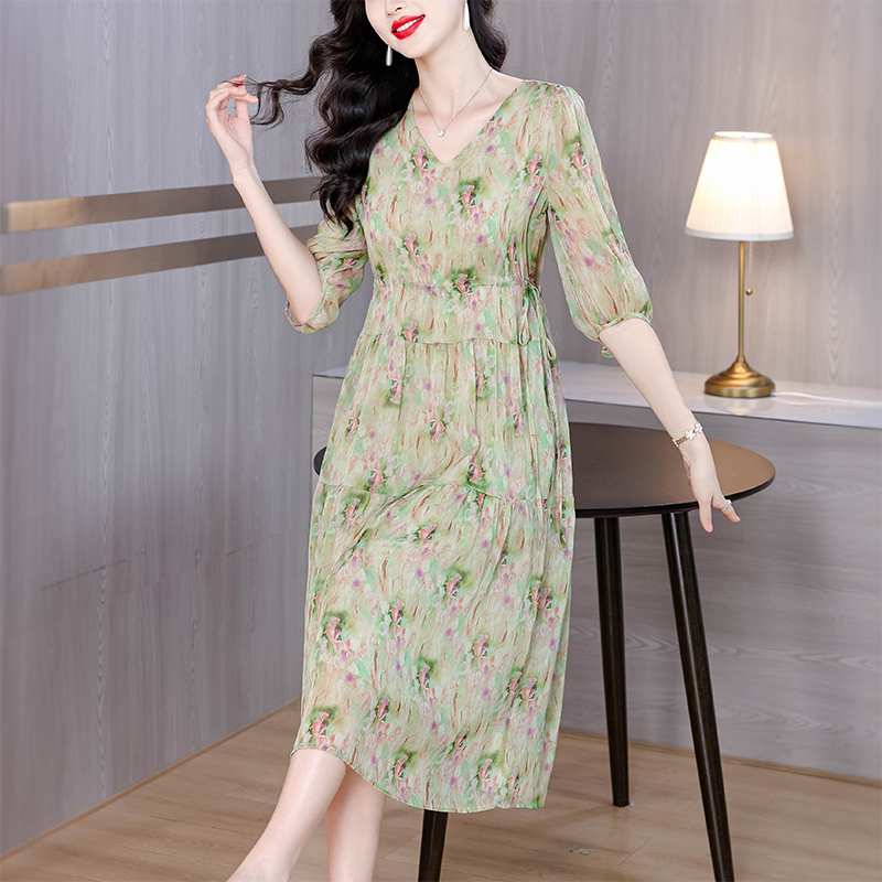 Summer long floral temperament loose fashion dress
