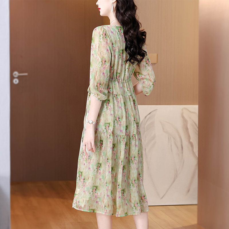 Summer long floral temperament loose fashion dress