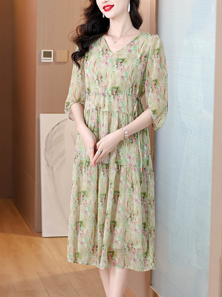Summer long floral temperament loose fashion dress
