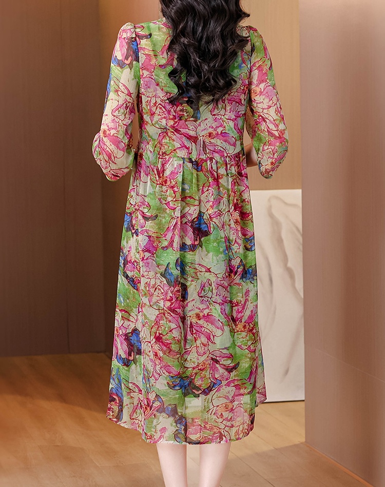 Summer V-neck printing France style dress for women
