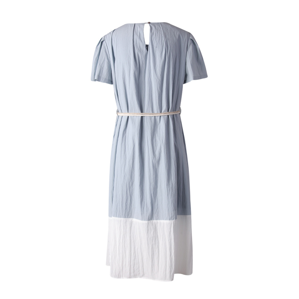 Retro dress mixed colors long dress for women