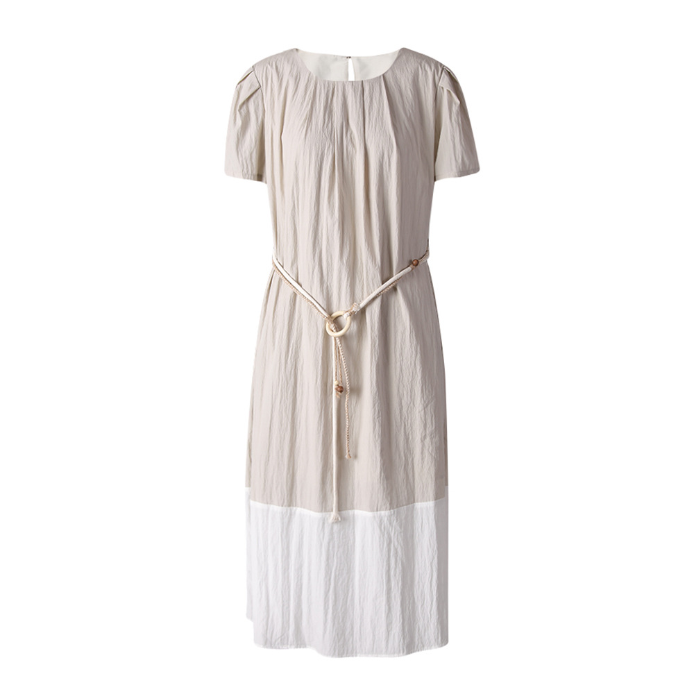 Retro dress mixed colors long dress for women