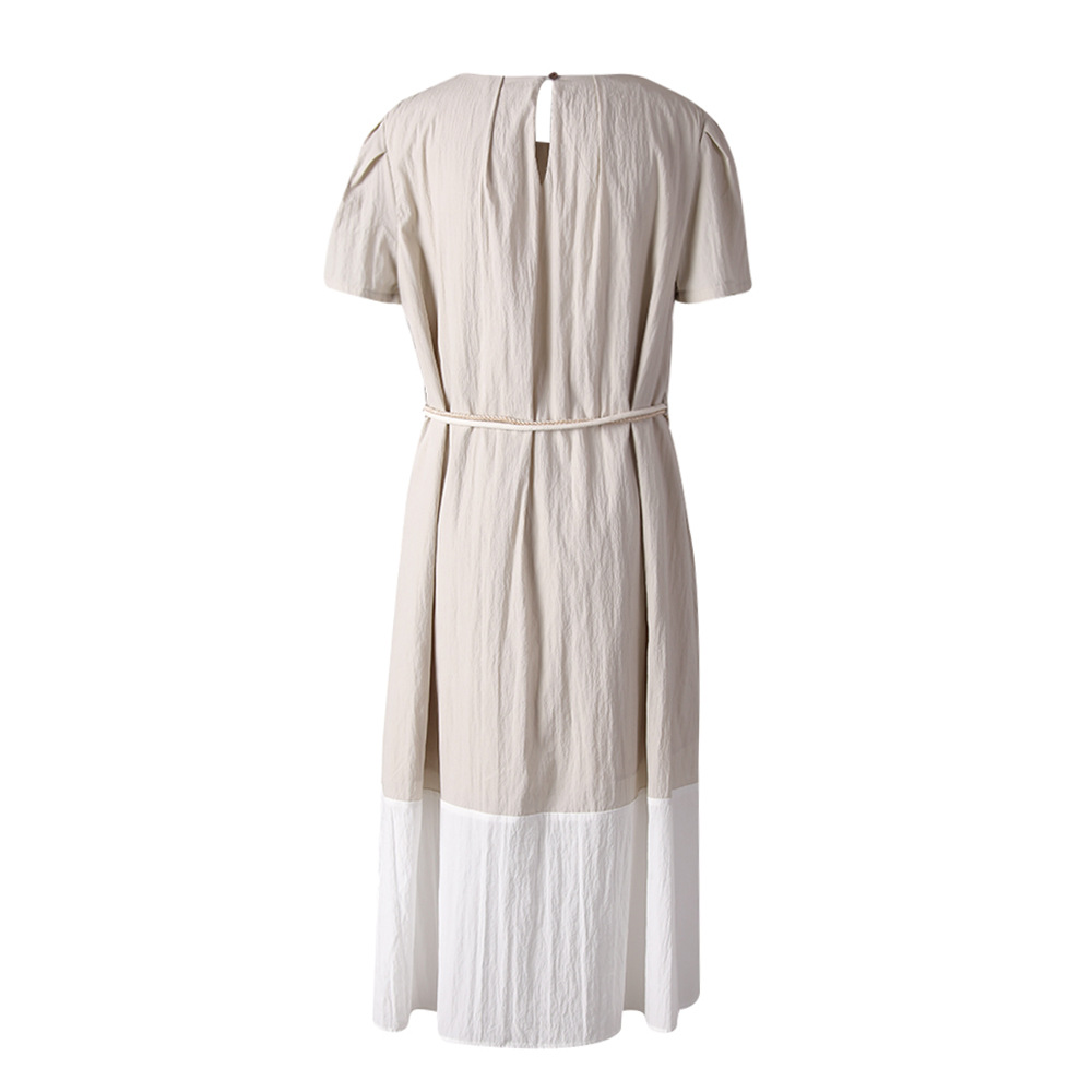 Retro dress mixed colors long dress for women