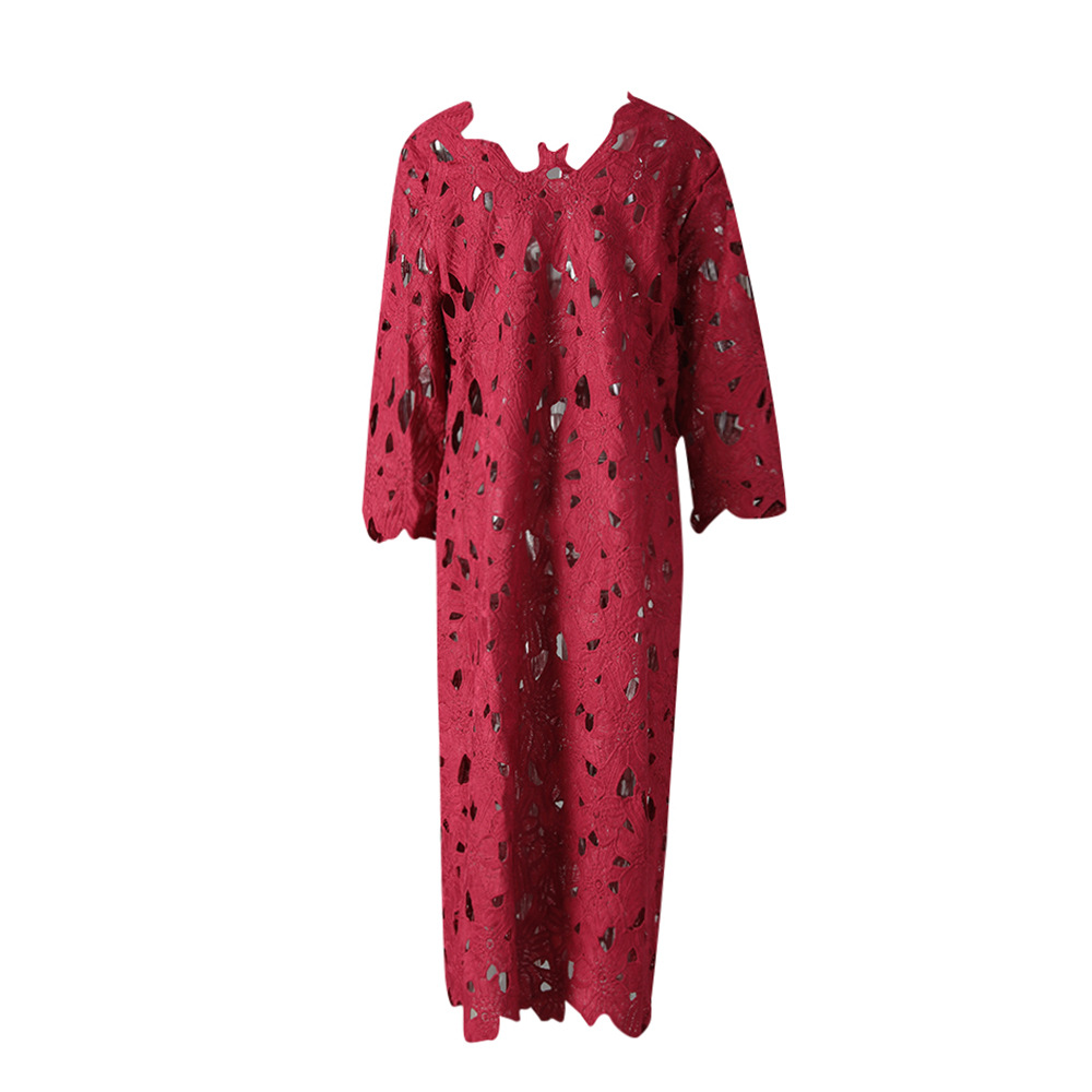 Lace slim loose long dress hollow summer spicegirl dress