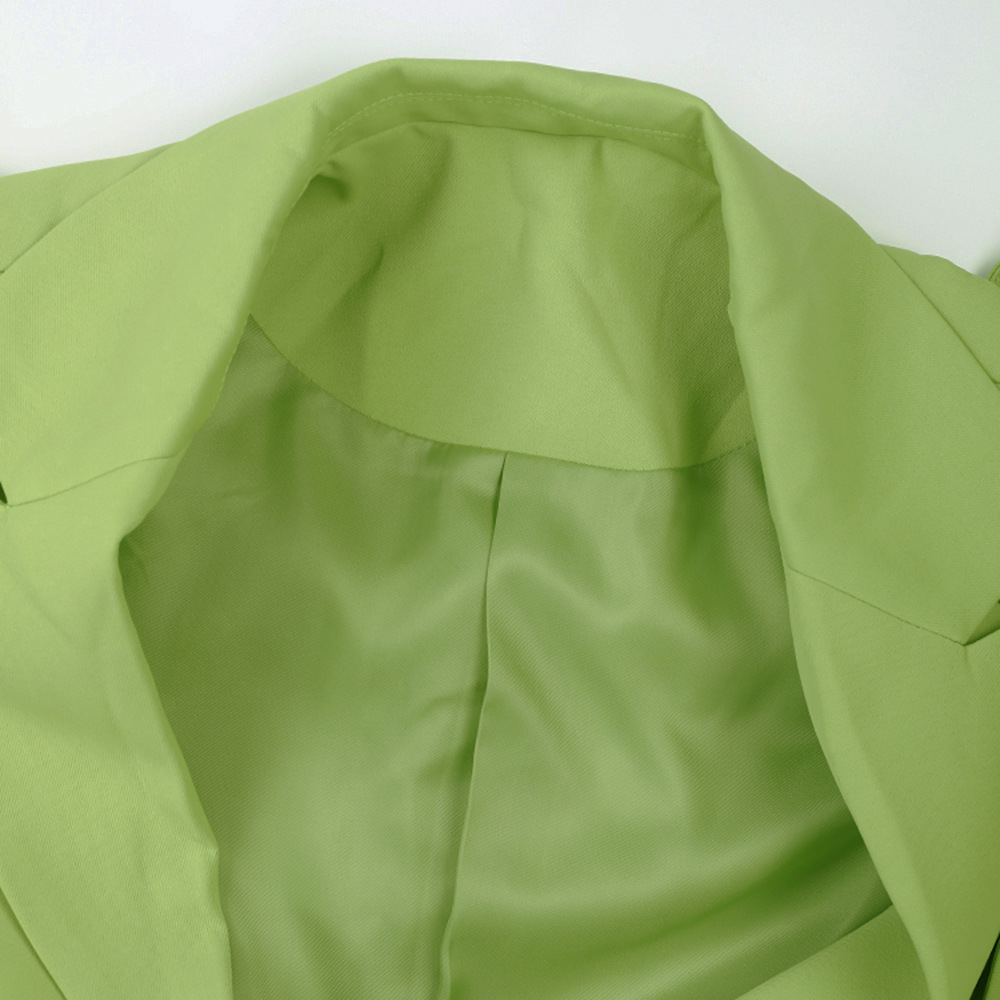 Irregular tops green business suit for women