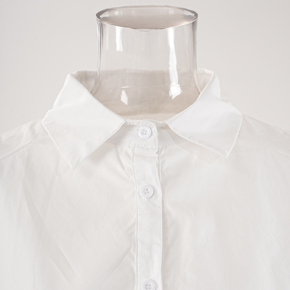 Printing polka dot white shirt for women