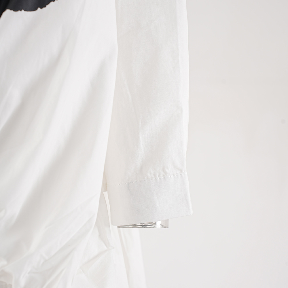 Printing polka dot white shirt for women