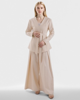 Wide leg business suit culottes 2pcs set